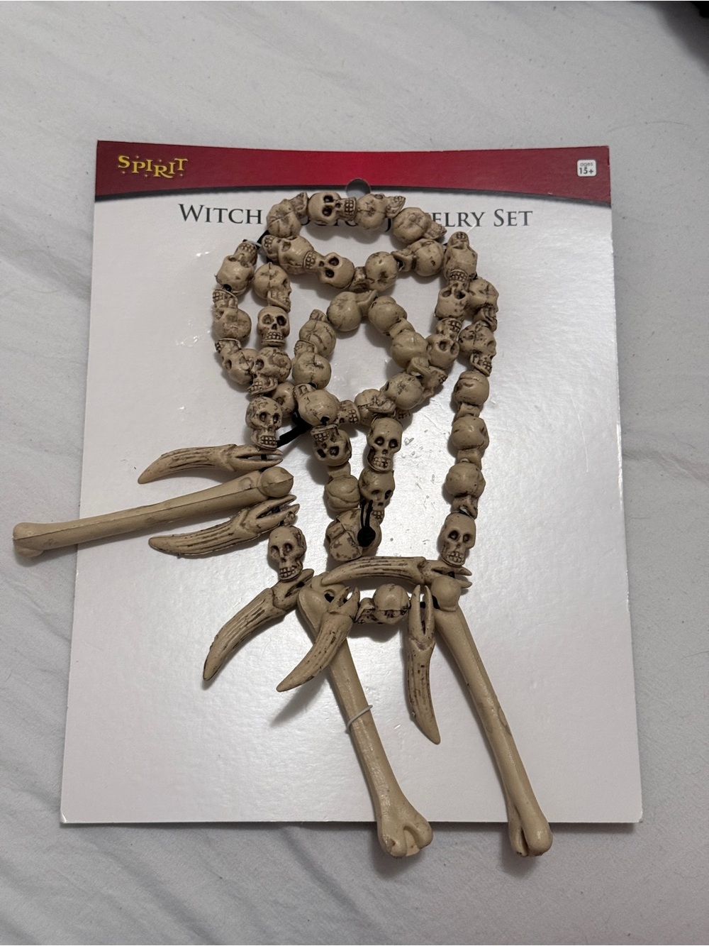 Spirit Halloween Bone & Skull Necklace Set - Beige